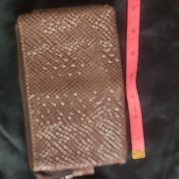 WAS $129  orYANY Leather Brown/Black Patent Leather Snake PRINTED 4 Sections. - Picture 2 of 10